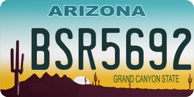 AZ license plate BSR5692