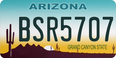 AZ license plate BSR5707