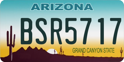 AZ license plate BSR5717