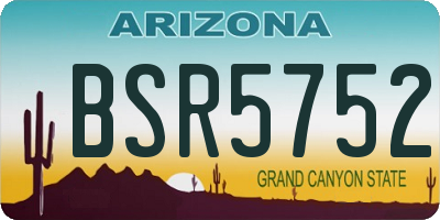 AZ license plate BSR5752