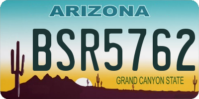 AZ license plate BSR5762