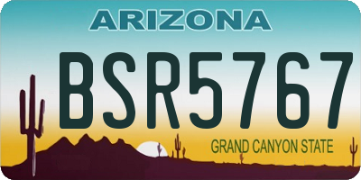 AZ license plate BSR5767