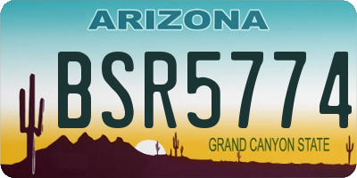 AZ license plate BSR5774