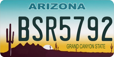 AZ license plate BSR5792