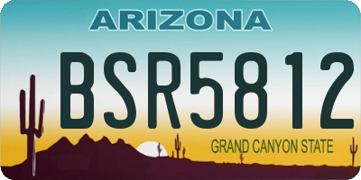 AZ license plate BSR5812