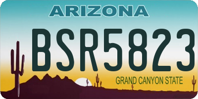 AZ license plate BSR5823