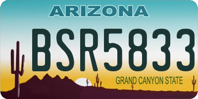 AZ license plate BSR5833