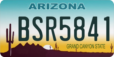 AZ license plate BSR5841