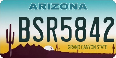 AZ license plate BSR5842