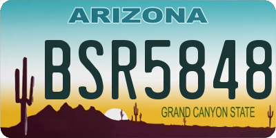 AZ license plate BSR5848