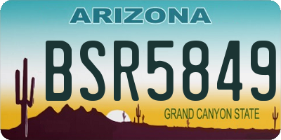 AZ license plate BSR5849