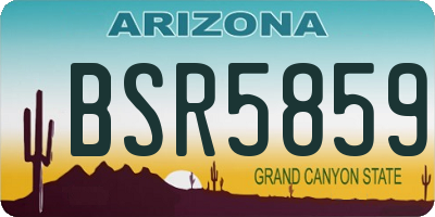 AZ license plate BSR5859