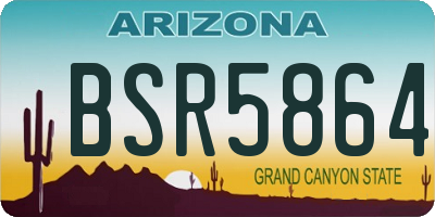 AZ license plate BSR5864