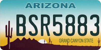 AZ license plate BSR5883