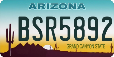 AZ license plate BSR5892