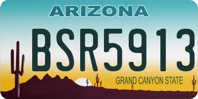 AZ license plate BSR5913