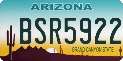 AZ license plate BSR5922