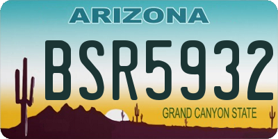 AZ license plate BSR5932