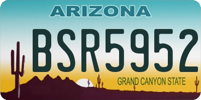 AZ license plate BSR5952