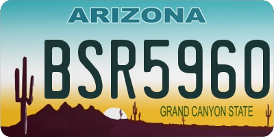 AZ license plate BSR5960