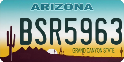 AZ license plate BSR5963