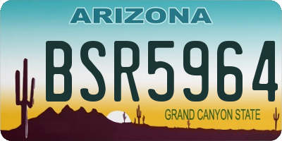 AZ license plate BSR5964