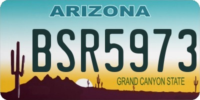 AZ license plate BSR5973