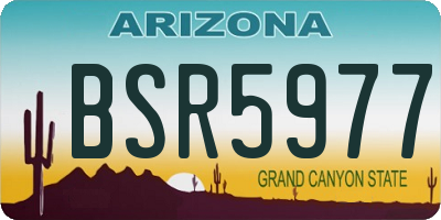 AZ license plate BSR5977