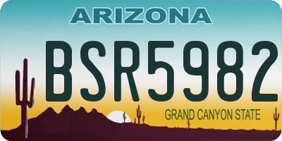 AZ license plate BSR5982