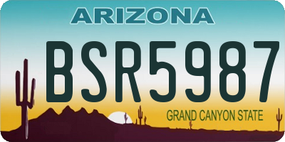 AZ license plate BSR5987