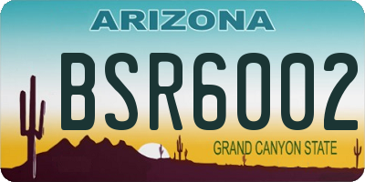 AZ license plate BSR6002