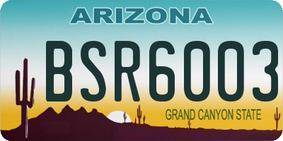 AZ license plate BSR6003