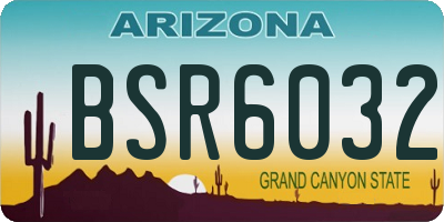 AZ license plate BSR6032