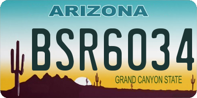 AZ license plate BSR6034