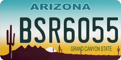 AZ license plate BSR6055