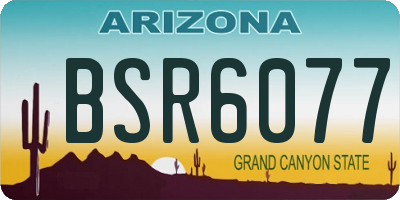AZ license plate BSR6077