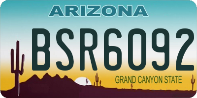 AZ license plate BSR6092