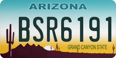 AZ license plate BSR6191