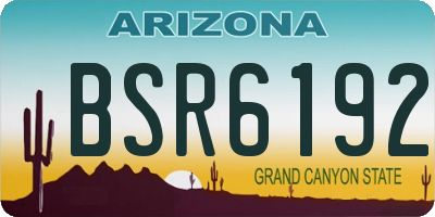 AZ license plate BSR6192