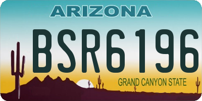 AZ license plate BSR6196