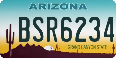 AZ license plate BSR6234