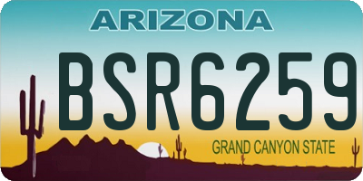 AZ license plate BSR6259