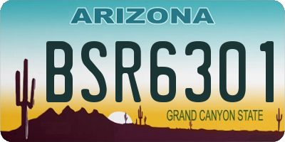 AZ license plate BSR6301