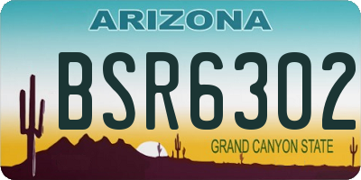 AZ license plate BSR6302