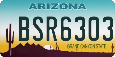 AZ license plate BSR6303