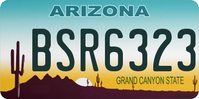 AZ license plate BSR6323