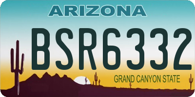 AZ license plate BSR6332