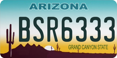 AZ license plate BSR6333