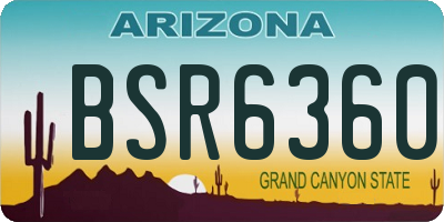 AZ license plate BSR6360