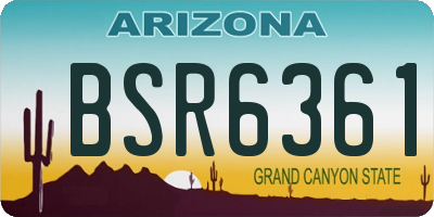 AZ license plate BSR6361